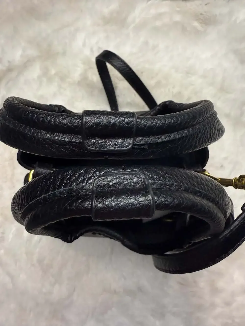 Coach Lana 19 Shoulder Bag in Black Polished Pebble Leather